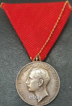 10577? Bulgarian Kingdom WW1 Royal Medal for Merit in Silver Boris III