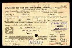 10th Royal Hussars (Prince of Wales's Own) WW2 Medal Group Trooper Huddersfield