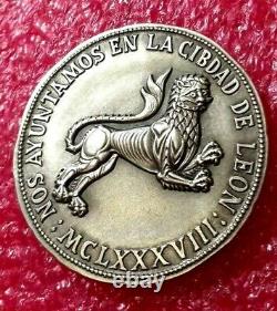 1188-1988 Royal Council Cortes of Castile and León Spanish SILVER medal 40mm