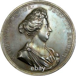 1694 G. Brit Medal Death Of Queen Mary E-362 50mm Copper Colorful Unc