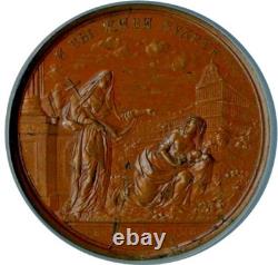 1763 Catherine II (the Great) Bronze Medal Ngc Ms-61 Brown L@@k