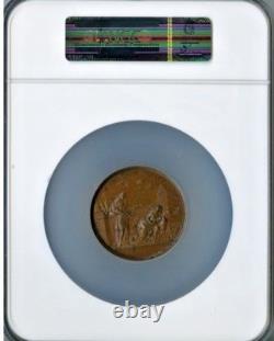 1763 Catherine II (the Great) Bronze Medal Ngc Ms-61 Brown L@@k