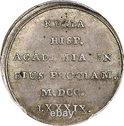 1789 Spain Carlos IV Royal Academy Proclamation Medal Pcgs Au58, 27mm