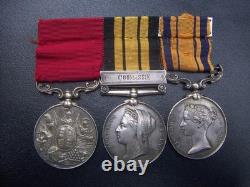 1800s UNITED KINGDOM BRITISH TRIO CAMPAIGN SILVER MEDAL BAR GROUP NAMED SUPERB