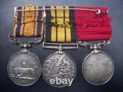 1800s UNITED KINGDOM BRITISH TRIO CAMPAIGN SILVER MEDAL BAR GROUP NAMED SUPERB