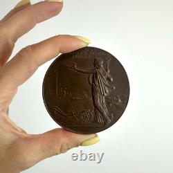 1809-1909 Antique Russian Imperial bronze large 2.5 medal Nicholas II Finance