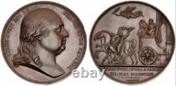 1814 French Bronze Medal Royal Restored Louis XVIII Enter Paris Andrieu & Brenet