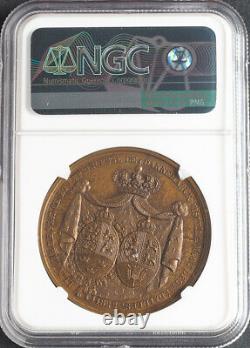 1822, France/Denmark. Danish Royal Couple, Paris Mint Visit Medal. NGC MS-63
