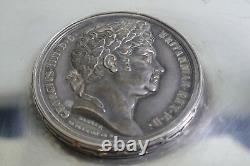 1824 Silver Medal Of George IV Of England Applied To Box By Chelteham & Co