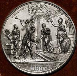 1837 Royal Visit to City of London 61mm white metal medal in box E1303 BHM 1772
