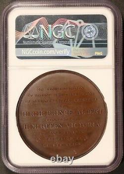 1842 Great Britain New Royal Exchange Bronze Medal BHM-2078 NGC MS 64 BN