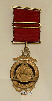 1846 Cyrus Chapter No. 288 Royal Arch Masonic Gold Medal Founder of Lodge 283