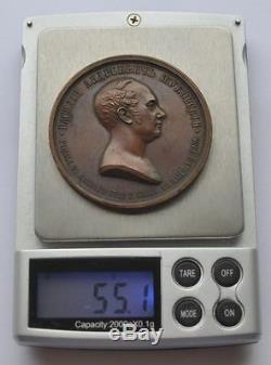 1852 Imperial Russia Poet ZHUKOVSKY Bronze Commemorative Table Medal Diakov R0