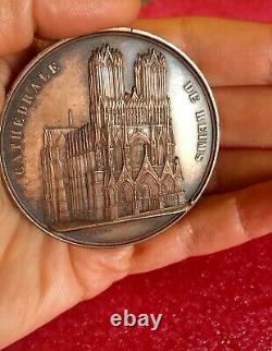 1852 Jacques Wiener Cathédrale Notre-Dame de Reims medal French Royal Church