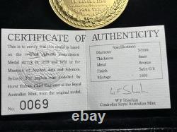 1859 1990 Admella medal, gilt bronze by Royal Australian Mint 1000 Minted No 69