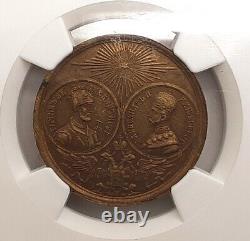 1862 Russia Alexander II brass Medal NGC MS63