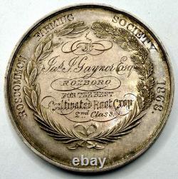 1868 Royal Agricultural Society of Ireland Roscommon Farming Society Silver 44mm