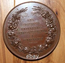 1881 Imperial Russia Romanov Bronze Plaque Medal Nicholas II Alexander UNC