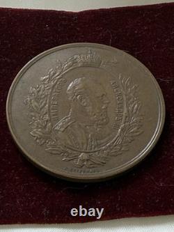 1882 Imperial Russia Bronze Medal Alexander III Moscow Exhibition 50mm