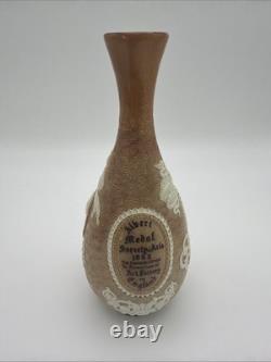 1885 Doulton Lambeth Prince of Wales Albert Medal Commemorative Vase