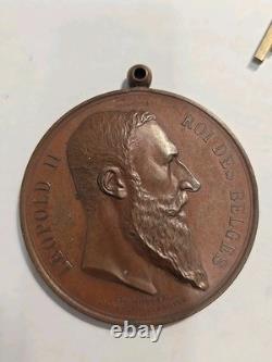 1887 Royal Equestrian Club Prize Medal Brussels Belgium 3rd Place Bronze 50mm