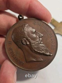 1887 Royal Equestrian Club Prize Medal Brussels Belgium 3rd Place Bronze 50mm