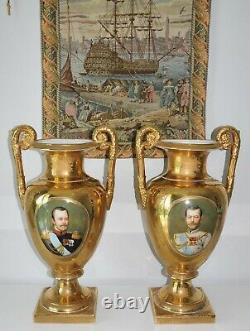 1895 Russian Tsar Nikolai II Royal Imperial Porcelain Vases Kovsh Goblet Chalice