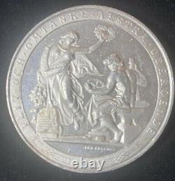 1896- Lea Ahlborn Sc, Industrial Exposition Medal, Malmo, Sweden, tin/Pewter, 60mm