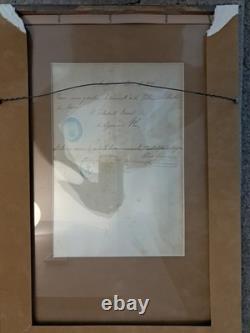1896 Spanish Order of Naval Merit Medal with Royal Certificate Alfonso XIII Framed