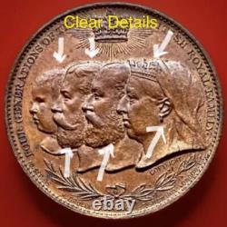 1896 Victoria Royal Family Remington Typewriter Old British Medal, 4 Generations