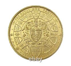 1897 DIAMOND JUBILEE THE ROYAL FAMILY 51mm GILT MEDAL BY BOWCHER