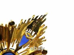 18kt 40ct Royal Medallion Brooch Pin Pendant Pearl Enhancer Ascot Knot+