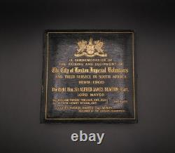 1900 CITY OF LONDON IMPERIAL VOLUNTEERS 76mm CASED MEDAL BY FRAMPTON