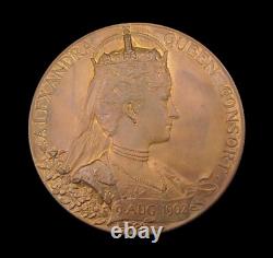1902 EDWARD VII CORONATION 55mm BRONZE MEDAL WITH ROYAL MINT ENVELOPE