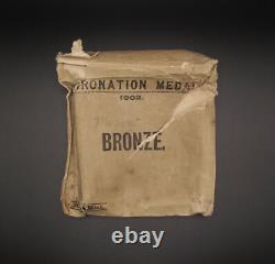 1902 EDWARD VII CORONATION 55mm BRONZE MEDAL WITH ROYAL MINT ENVELOPE