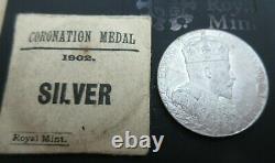 1902 Edward VII Coronation Medal Silver in 1902 ROYAL MINT ENVELOPE Cc2