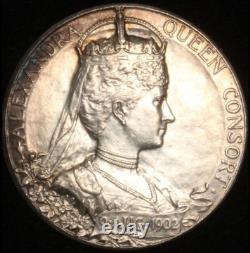 1902 Great Britain Edward VII Official Royal Mint Silver CoronationMedal MS-63
