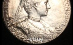 1902 Great Britain Edward VII Official Royal Mint Silver CoronationMedal MS-63