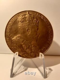 1902 Great Britain Royal Mint Edward VII Bronze Coronation Medal with Case 55mm