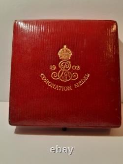 1902 Great Britain Royal Mint Edward VII Bronze Coronation Medal with Case 55mm