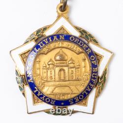 1902 Royal Antediluvian Order of Buffaloes Ribbon Medallion India GLE Buffs