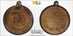 1904 Czech. Franz Joseph I & Edward VII Royal Visit Medal PCGS MS64RB Lot#G083