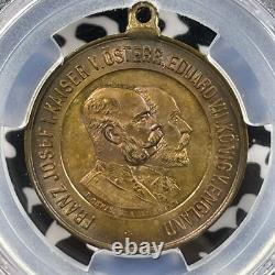 1904 Czech. Franz Joseph I & Edward VII Royal Visit Medal PCGS MS64RB Lot#G083