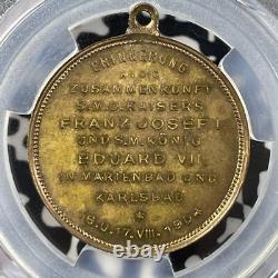 1904 Czech. Franz Joseph I & Edward VII Royal Visit Medal PCGS MS64RB Lot#G083
