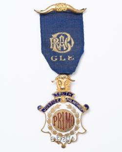 1904 Royal Antediluvian Order of Buffaloes Primo Medallion Ribbon India