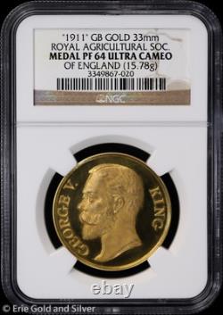 1911 GB Royal Agricultural Society of England Gold Proof Medal NGC PR 64 UC 1911 GB Royal Agricultural Society of England Gold Proof Medal NGC PR 64 UC