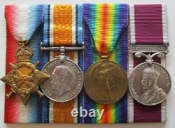 1914/15 star trio, Army Long Service Medal S/Sgt. A. Tanner, Royal Artillery