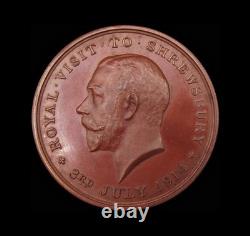 1914 AGRICULTURAL SHOW SHREWSBURY ROYAL VISIT 38mm BRONZE MEDAL
