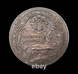 1914 GEORGE V & MARY ROYAL VISIT TO BIRKENHEAD 38mm CASED MEDAL