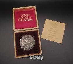 1914 GEORGE V & MARY ROYAL VISIT TO BIRKENHEAD 38mm CASED MEDAL